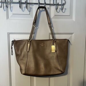 Coach Metallic Gold Ava Tote 👜